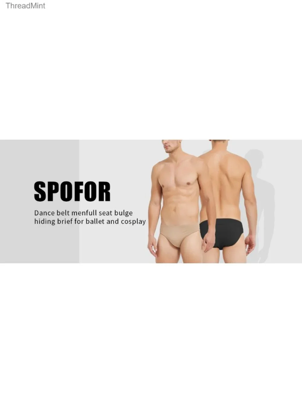 Men's Full Seat Dance Belt Bulge Hiding Brief Ballet Cosplay Dancewear
